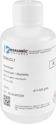 Bild på 1000ug/mL ALUMINUM/HCL 125mL