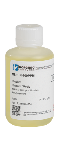Bild på 100Âµg/mL RHODIUM HNO3 125mL