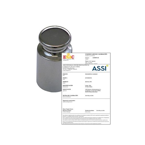 Bild på ENAC certificate E2 weights (1mg up to 500 g)