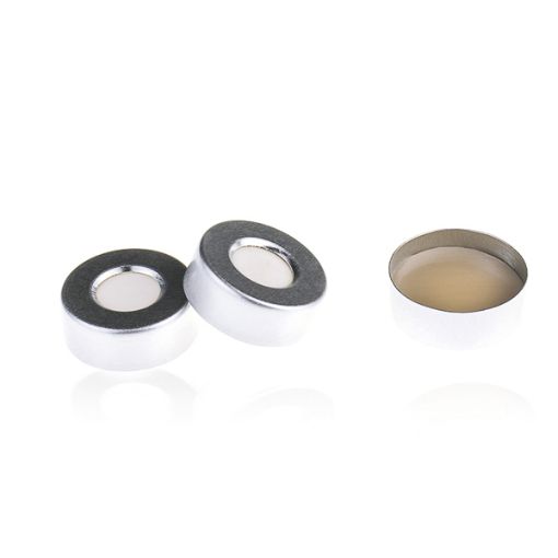 Bild på Aluminium crimp cap Ø20 mm with septa white silicone/natural PTFE, 100 pcs