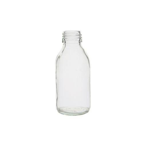 Bild på Glass bottle narrow neck, clear, PP28, 125 ml, 104 pcs