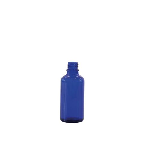 Bild på Glass bottle narrow neck, blue, DIN-18, 50 ml, 88 pcs