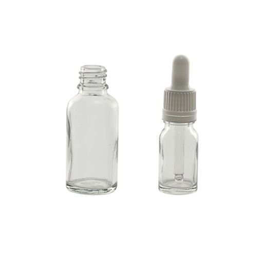 Bild på Glass bottle narrow neck, clear, DIN-18, 30 ml, 110 pcs