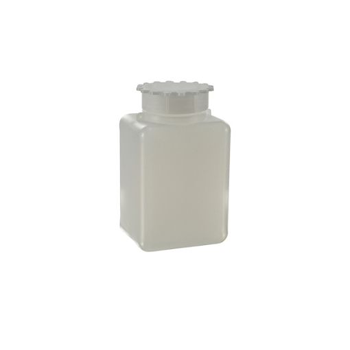 Bild på Wide mouth bottle graduated, rectangular, HDPE, with star cap, 250 ml, 10 pcs