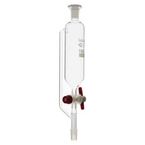 Bild på Pressure equalising dropping funnel, cylindrical, with PTFE stopcock, 29/32, 250 ml