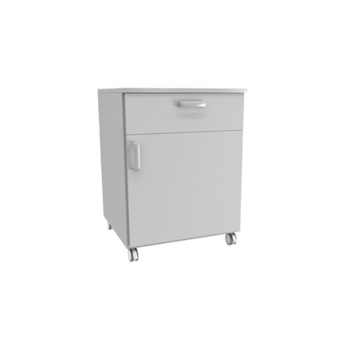 Bild på Auxiliar laboratory cabinet with wheels, one drawer and one door, steel, 450 x 520 x 635 mm