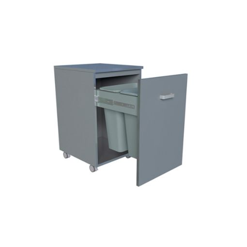 Bild på Waste furniture, grey, two 36 L buckets, 450 x 520 x 635 mm