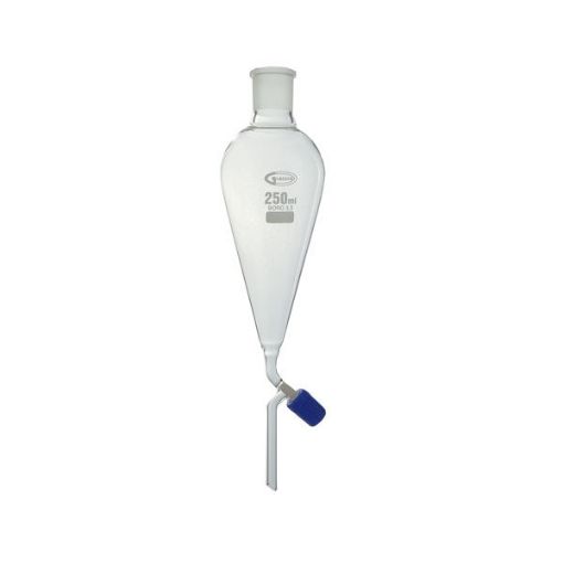 Bild på Separatory funnel, with screw type needle valve and plastic stopper, 250 ml
