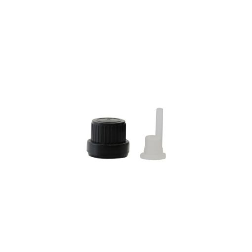 Bild på Dropper screw cap DIN-18 with security seal, black, 1000 pcs