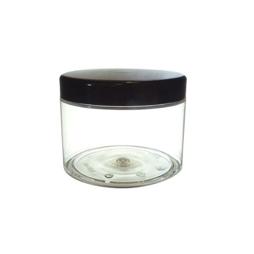 Bild på Wide mouth bottle with black lid, PET, 1000 ml, 10 pcs