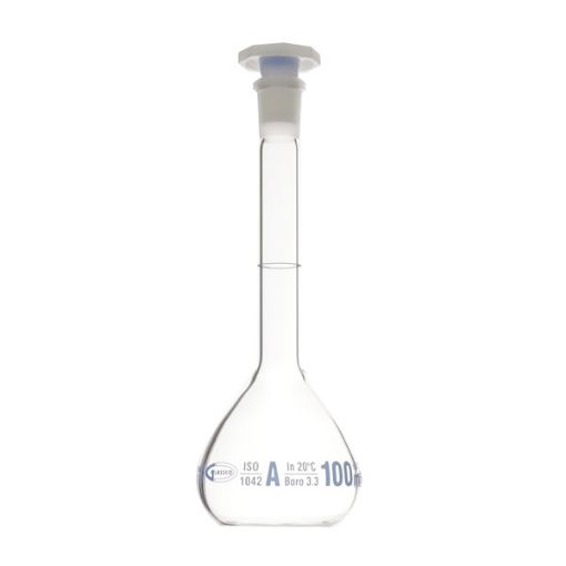 Bild på Volumetric flask class A with plastic stopper, 500 ml, mouth size 19/26, Premium Line, 2 pcs