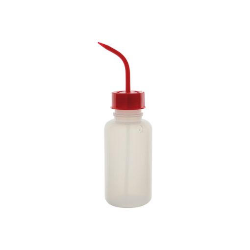 Bild på Wide neck wash bottle, graduated, yellow cap, LDPE, 500 ml