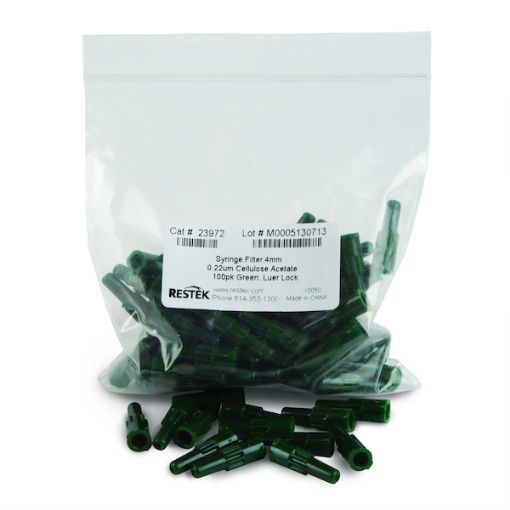 Bild på Syringe Filter, 4mm 0.22um Cellulose Green Luer Lock 100-pk