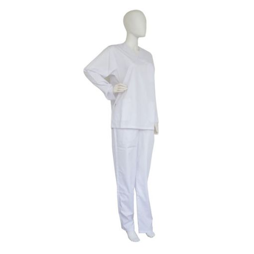 Bild på Laboratory scrub set, 65% polyester/35% cotton, unisex, white, size XXXL, 10 pcs