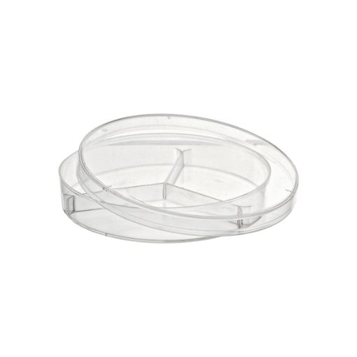 Bild på Petri dishes, Ø90x15 mm, Polystyrene, sterile, with 3 vents, 3 compartments, 500 pcs