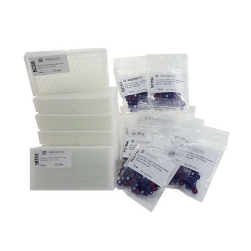 Bild på 2 ml screw vial, amber glass, with black screw cap with white Silicone/PTFE septa, 1000 pcs