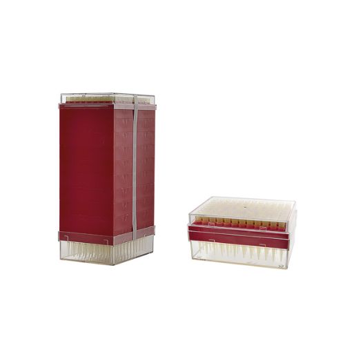 Bild på Pipette tips in rack, 100 - 1000 ul, Gilson type, blue, 5 stacked racks x 96 pcs