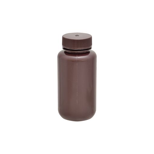 Bild på Amber wide mouth round bottle, HDPE, 125 ml, 12 pcs.