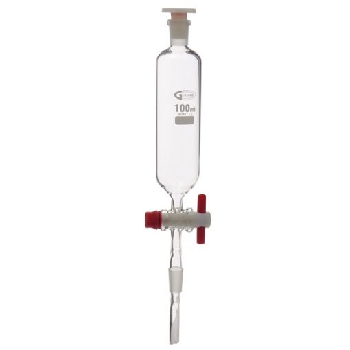 Bild på Dropping funnel, cylindrical, with PTFE stopcock, 29/32, 500 ml