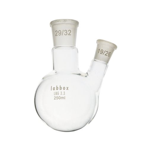 Bild på Flask, round bottom with two necks, LBG 3.3, cent. 29/32, side 14/23, 500 ml