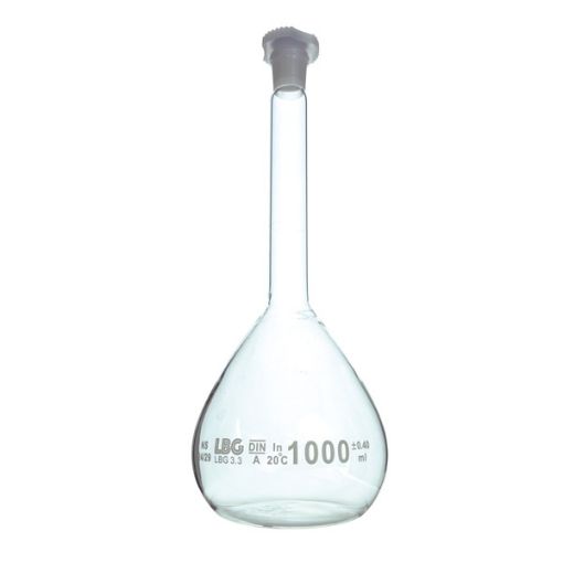 Bild på Volumetric flask grade A with plastic stopper, 2000 ml, mouth size 29/32, LBG 3.3